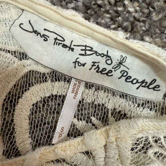 Jen’s Pirate Booty Free People Lace Cream Off White Mini Dress Small - Picture 4 of 7